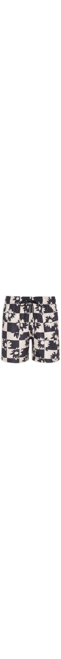 Short Masculino Square Flowers - Preto