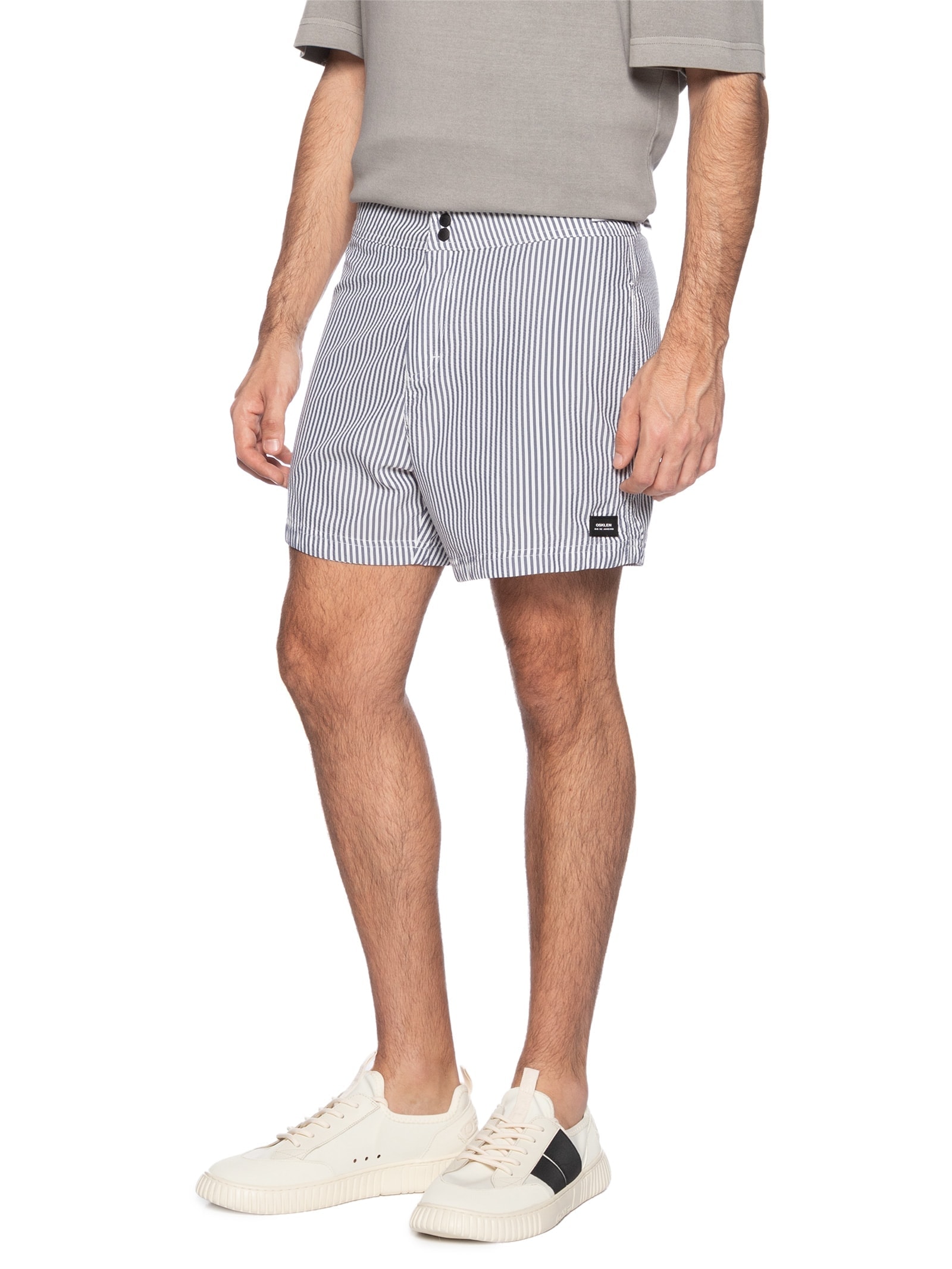 Short Masculino Surf Litoral Stripes Preto Osklen