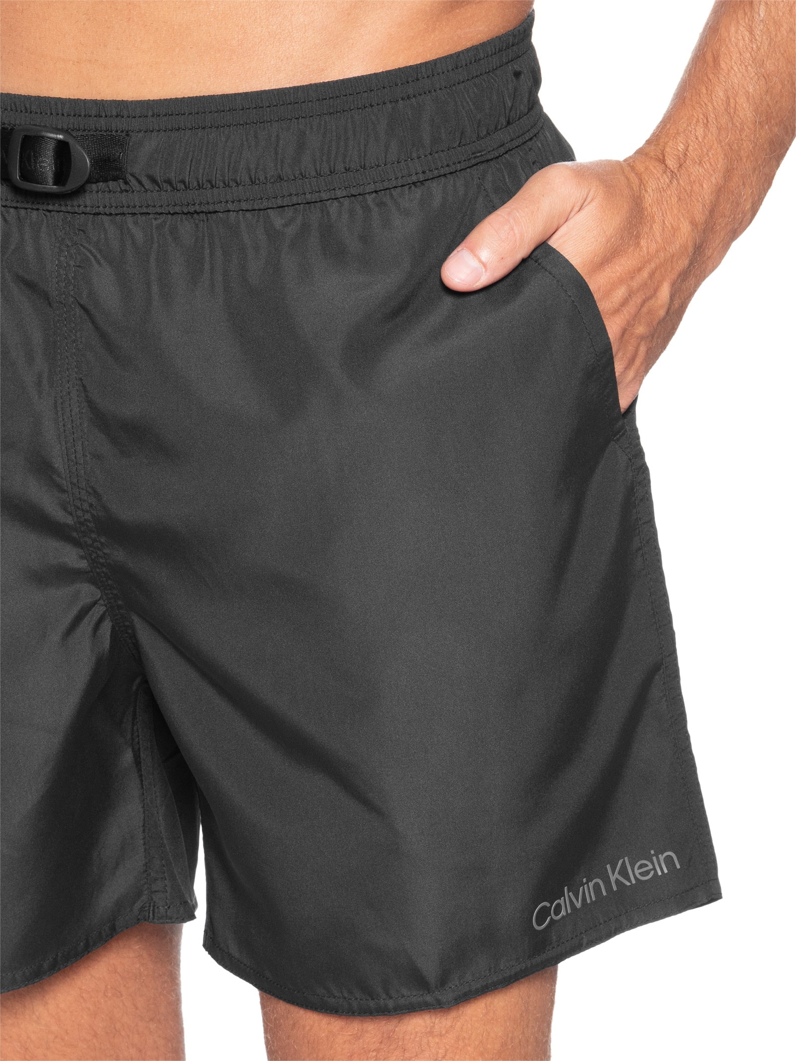 Short Masculino Swim Cós Ajustável Preto Calvin Klein Jeans