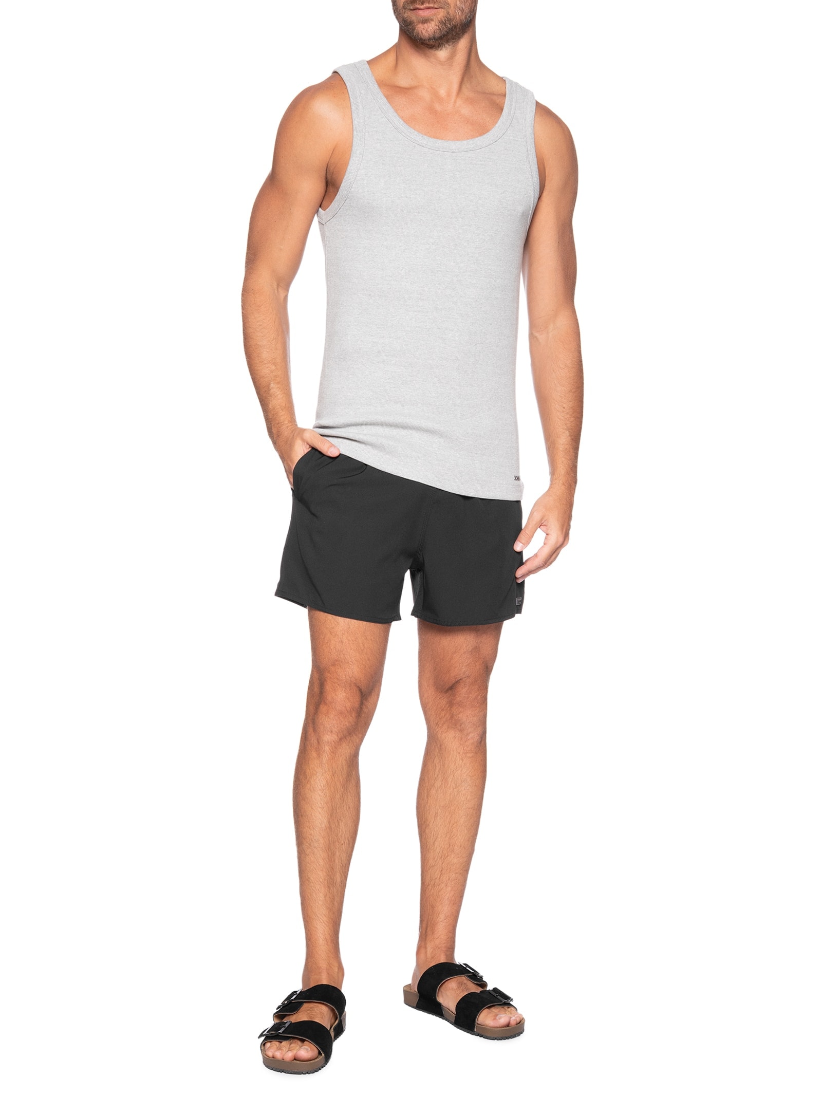 Short Masculino Swim Cós Com Elástico Preto Calvin Klein Jeans