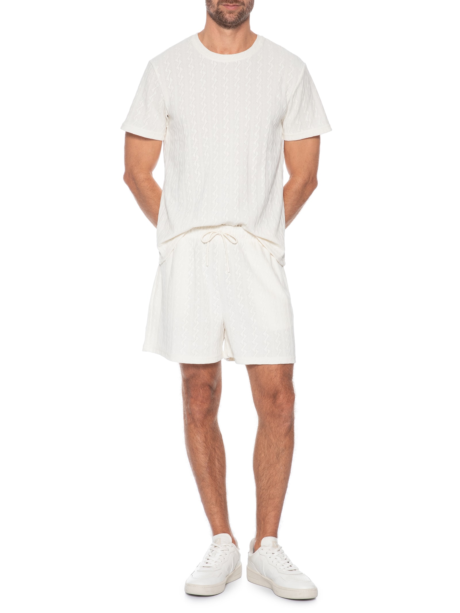Short Masculino Texturizado Branco Basiq Men