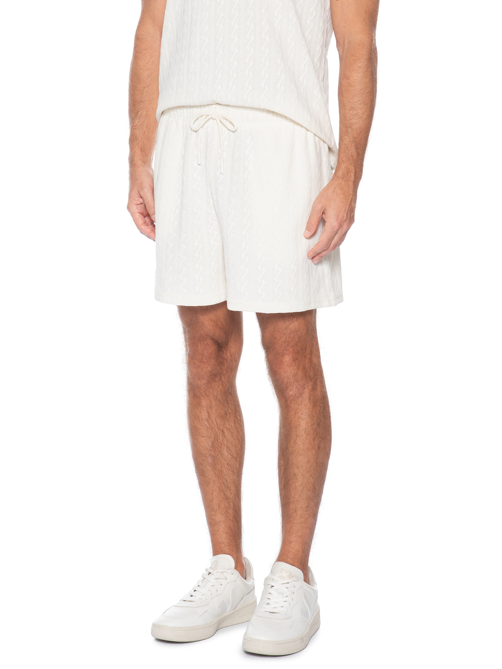 Short Masculino Texturizado Branco Basiq Men