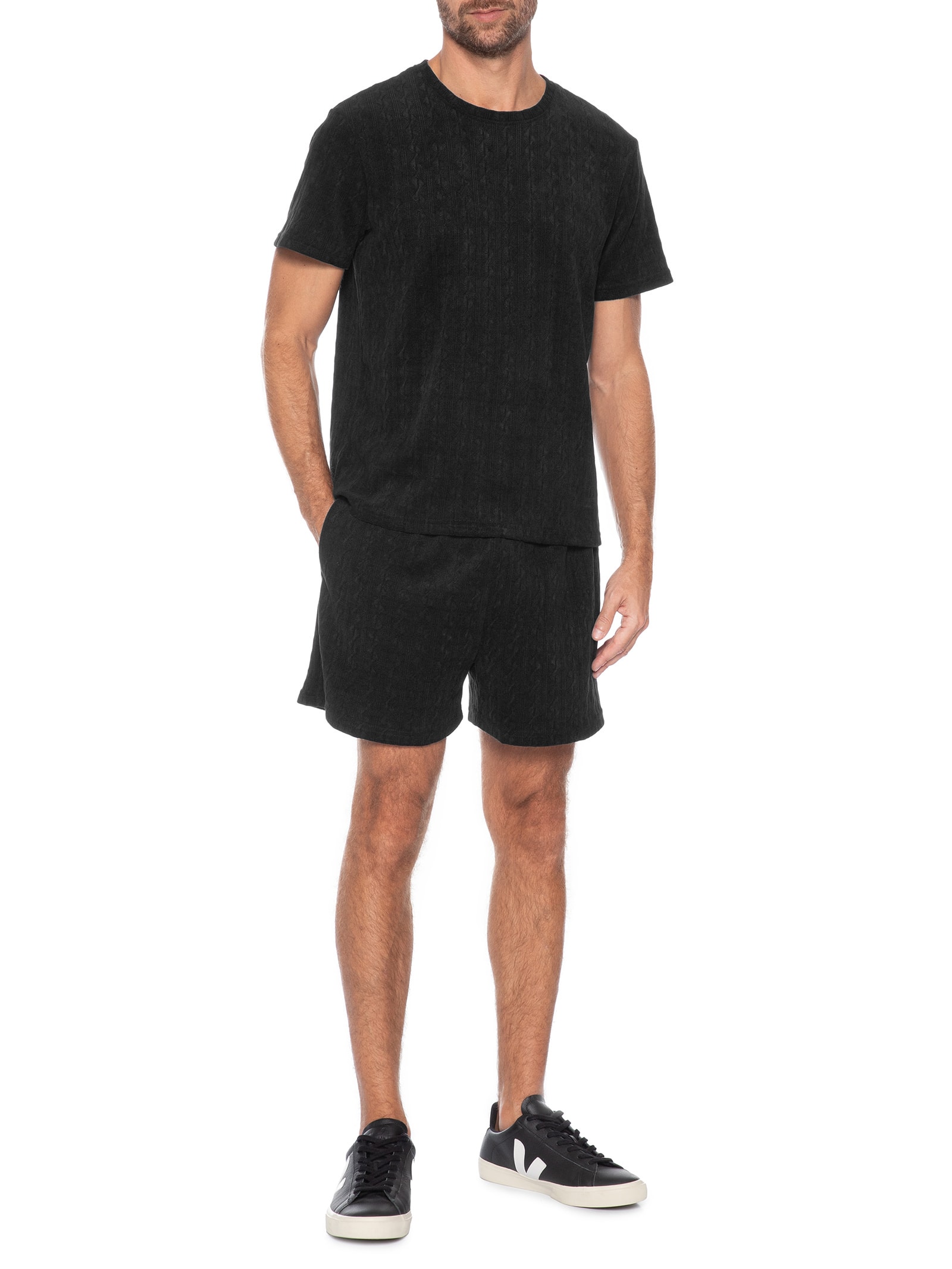 Short Masculino Texturizado Preto Basiq Men