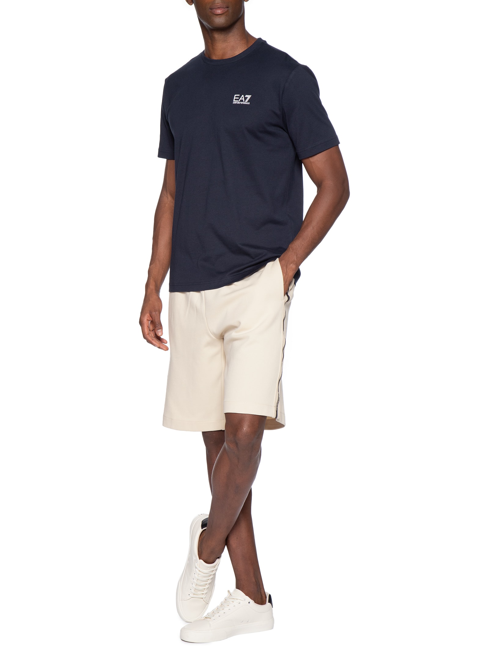 Short Masculino Train Logo Bege Ea7 Emporio Armani