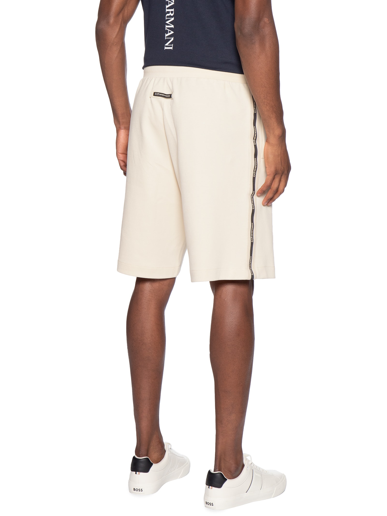 Short Masculino Train Logo Bege Ea7 Emporio Armani