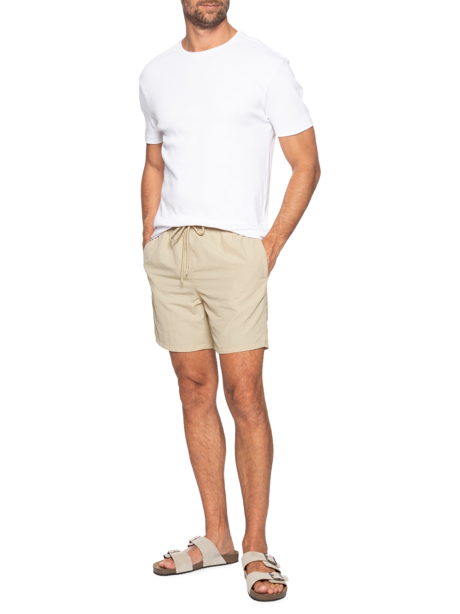 Short Masculino Walk Poliamida Bege '2 Essential