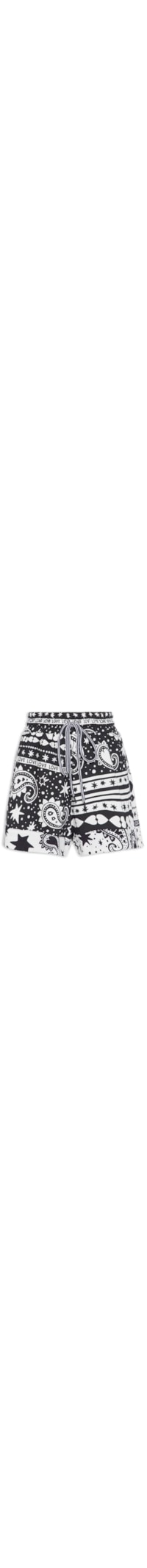 Short Moletom Estampa Paisley Love - Preto