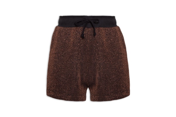 Short Moletom Lurex - Dourado