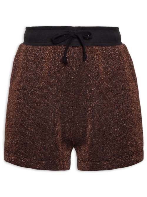 Short Moletom Lurex – Dourado