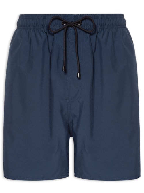 Short Praia Liso Básico - Azul