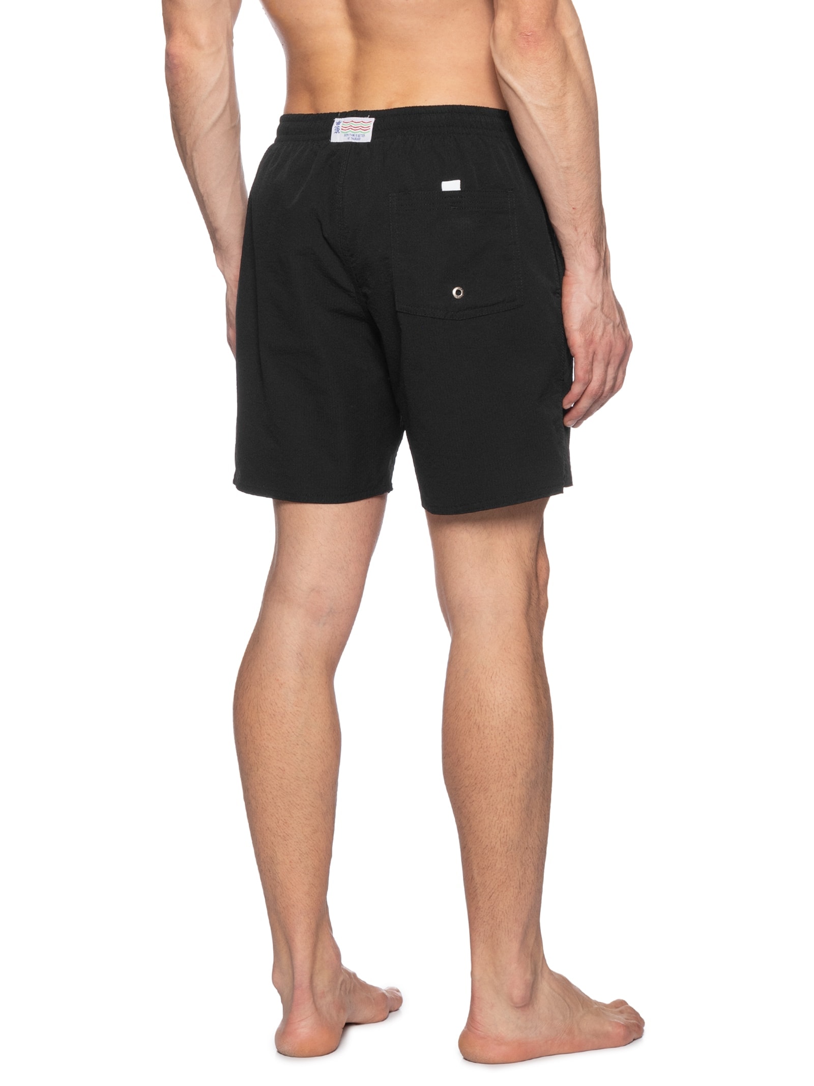 Short Praia Masculino Anarruga Liso Preto Sergio K