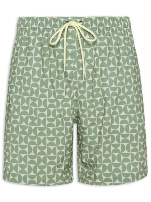 Short Praia Masculino Estampa Artsy – Verde