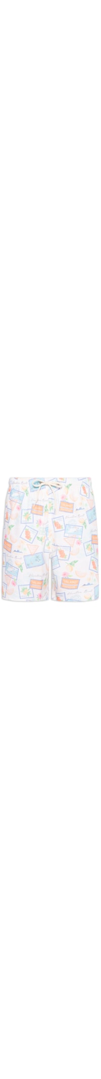 Short Praia Masculino Estampa Selos - Branco