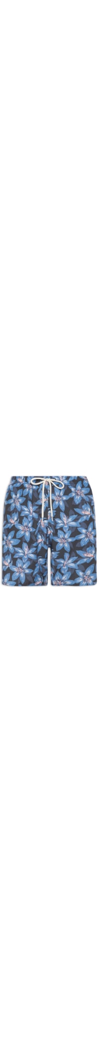 Short Praia Masculino Estampado Lírio - Cinza