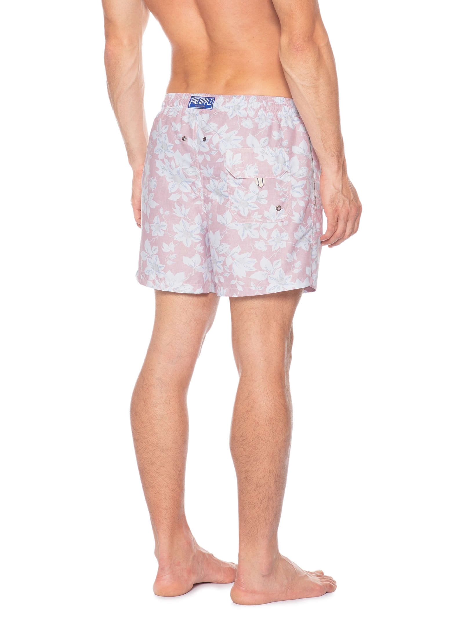 Short Praia Masculino Estampado Sandflower Rosa Pineapple