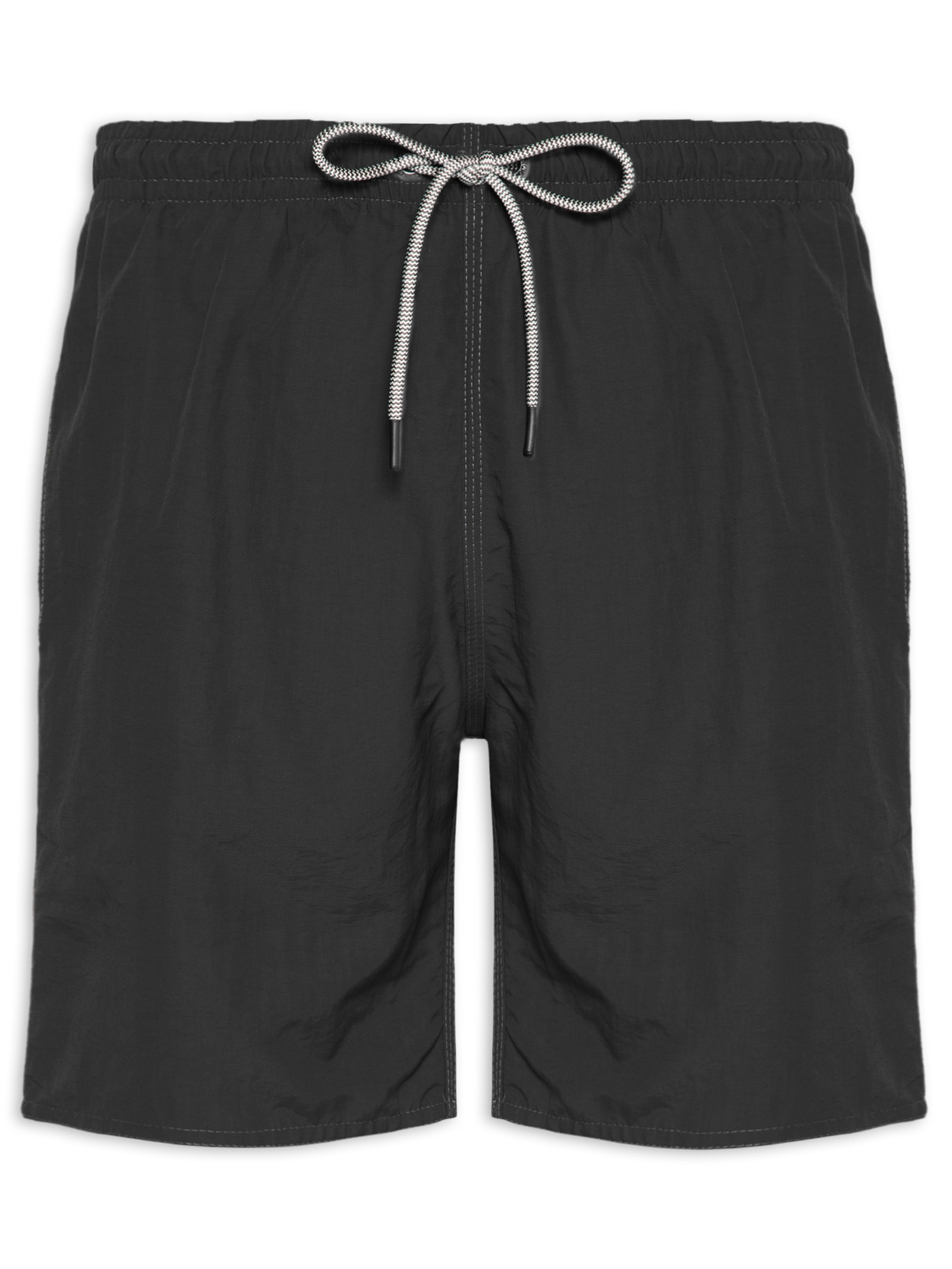 Short Praia Masculino Gorgurão Poliamida Preto Sergio K