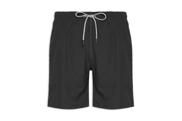 Short Praia Masculino Gorgurão Poliamida - Preto