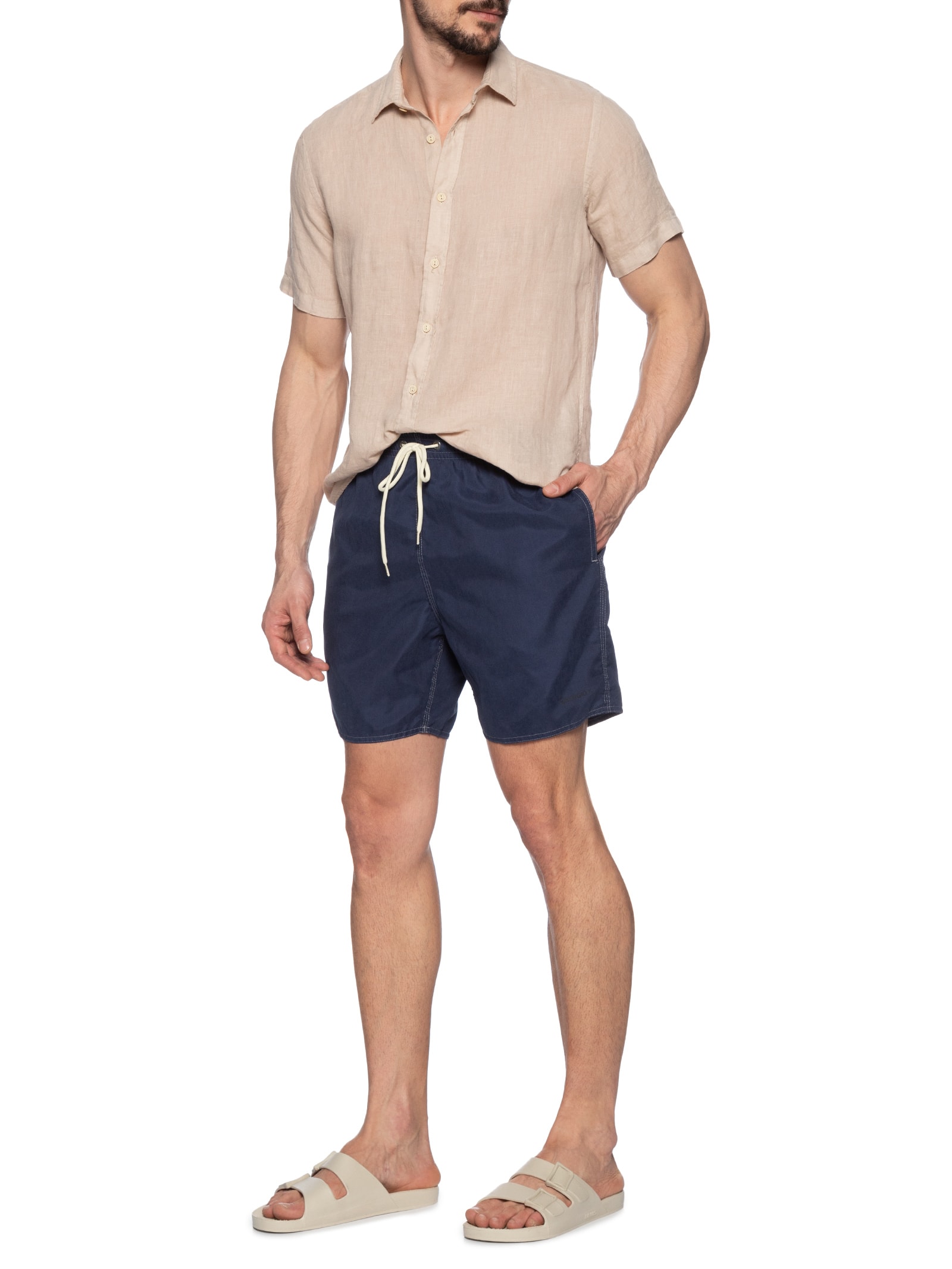 Short Praia Masculino Stoned Peach Azul Sergio K