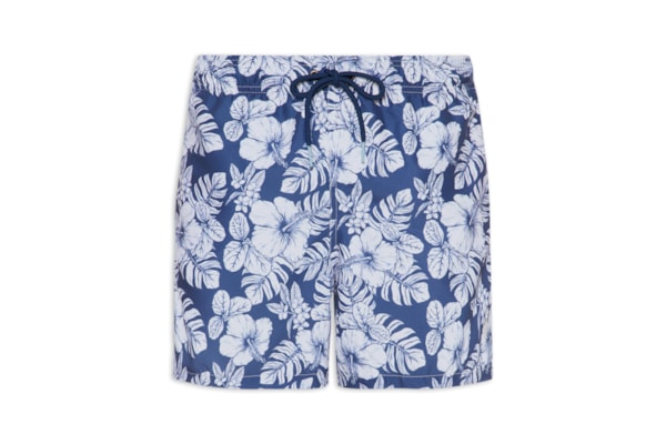 Short Praia Masculino Vintage Hibisco – Azul
