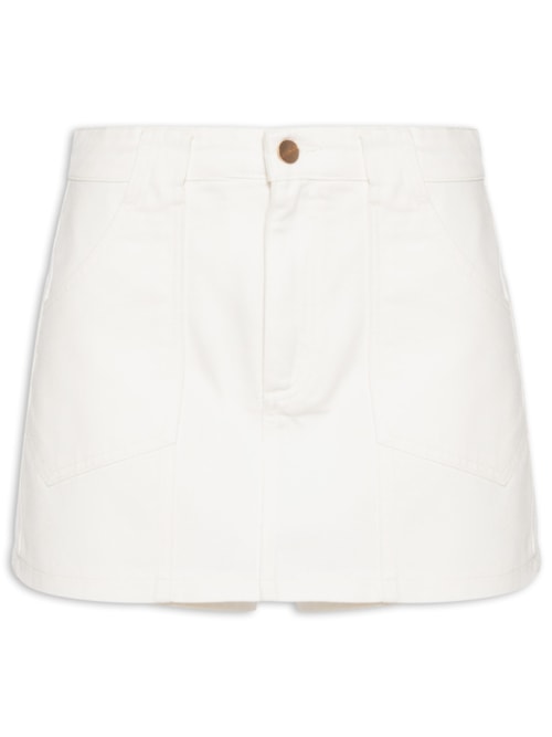 Short Saia Amara Sarja - Branco
