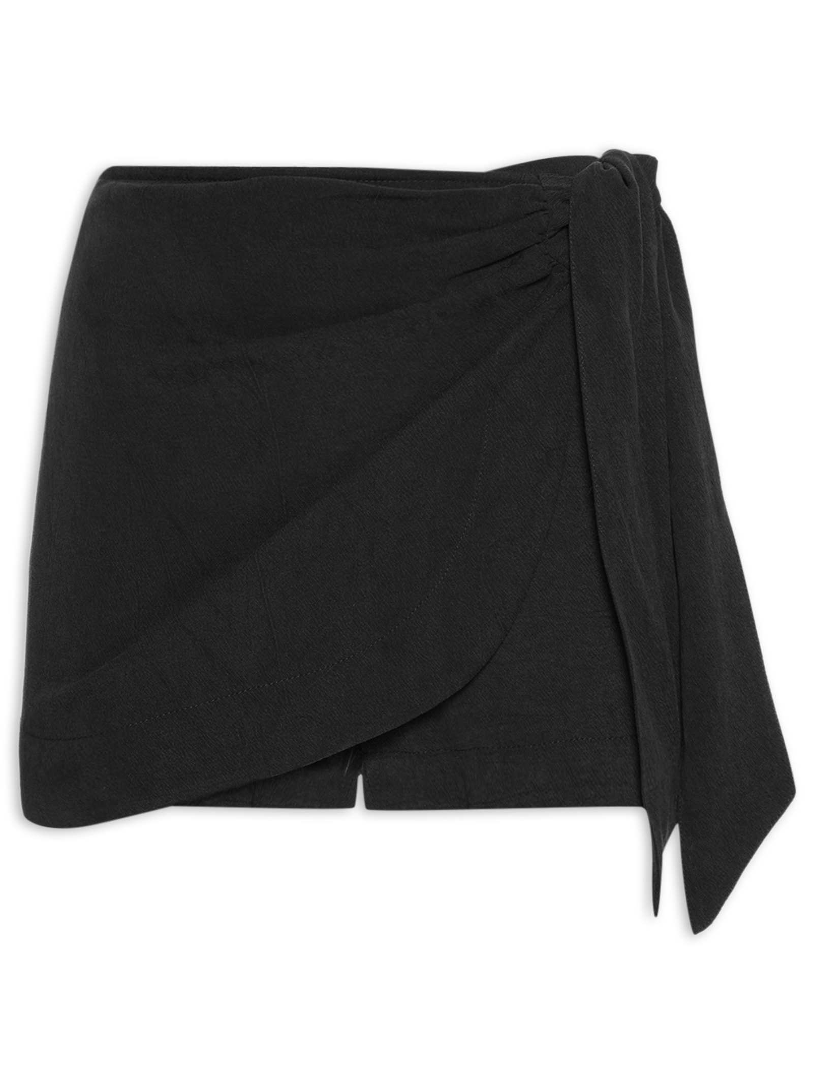 Short Saia Amarração Preto Maria Filó