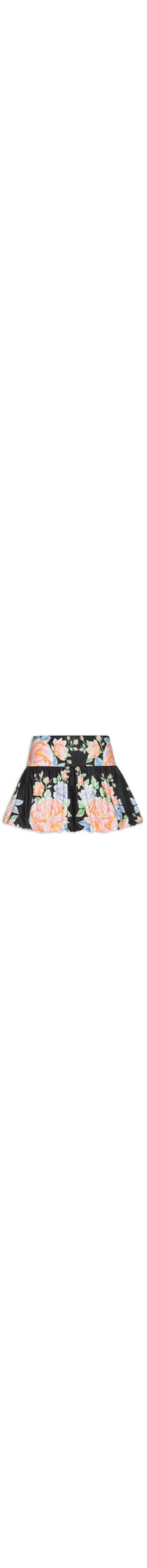 Short Saia Bolonê Floral Sofia - Preto