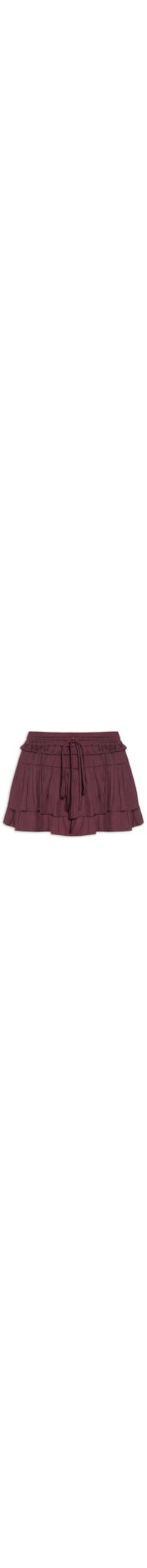 Short Saia Cintura Baixa Babados - Roxo