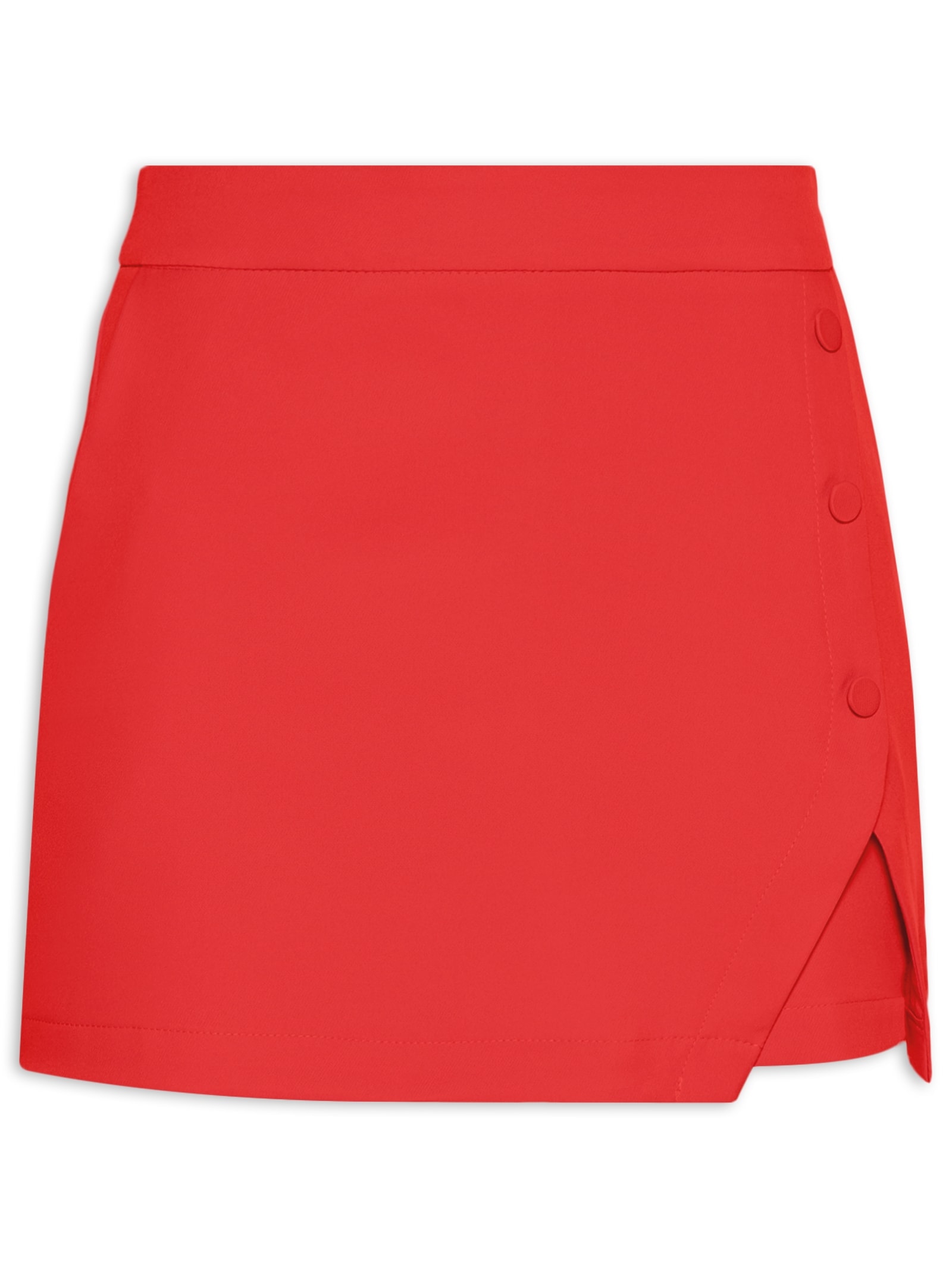 Short Saia Com Botões Vermelho Market 33