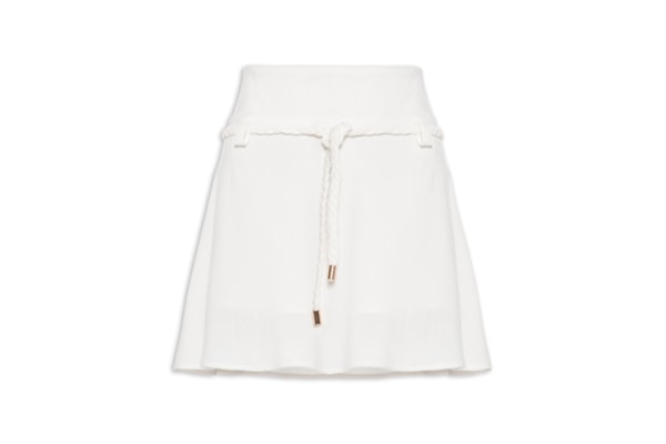 Short Saia Com Detalhe Trançado - Off White