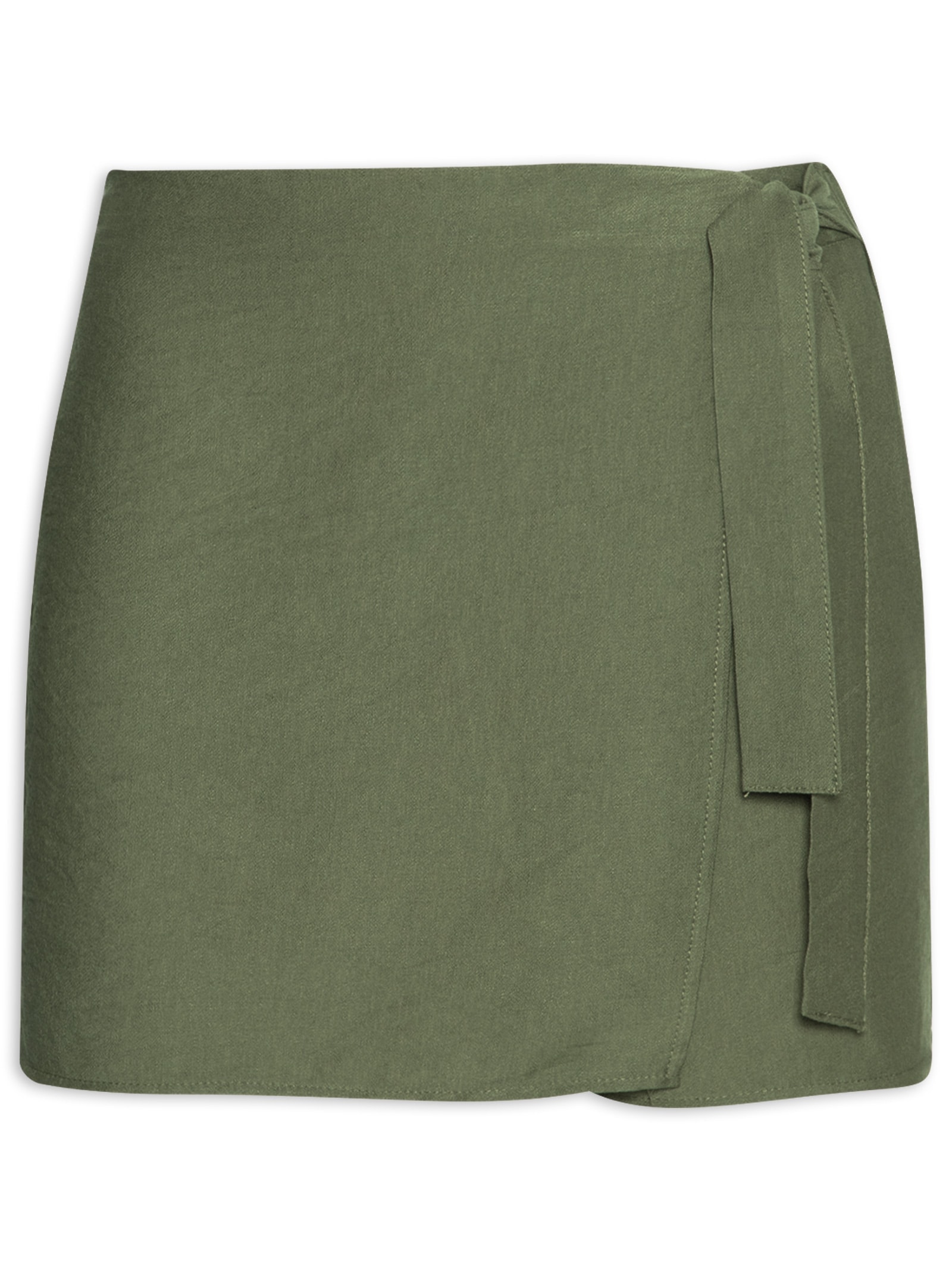 Short Saia Com Fecho De Amarração Verde Market 33