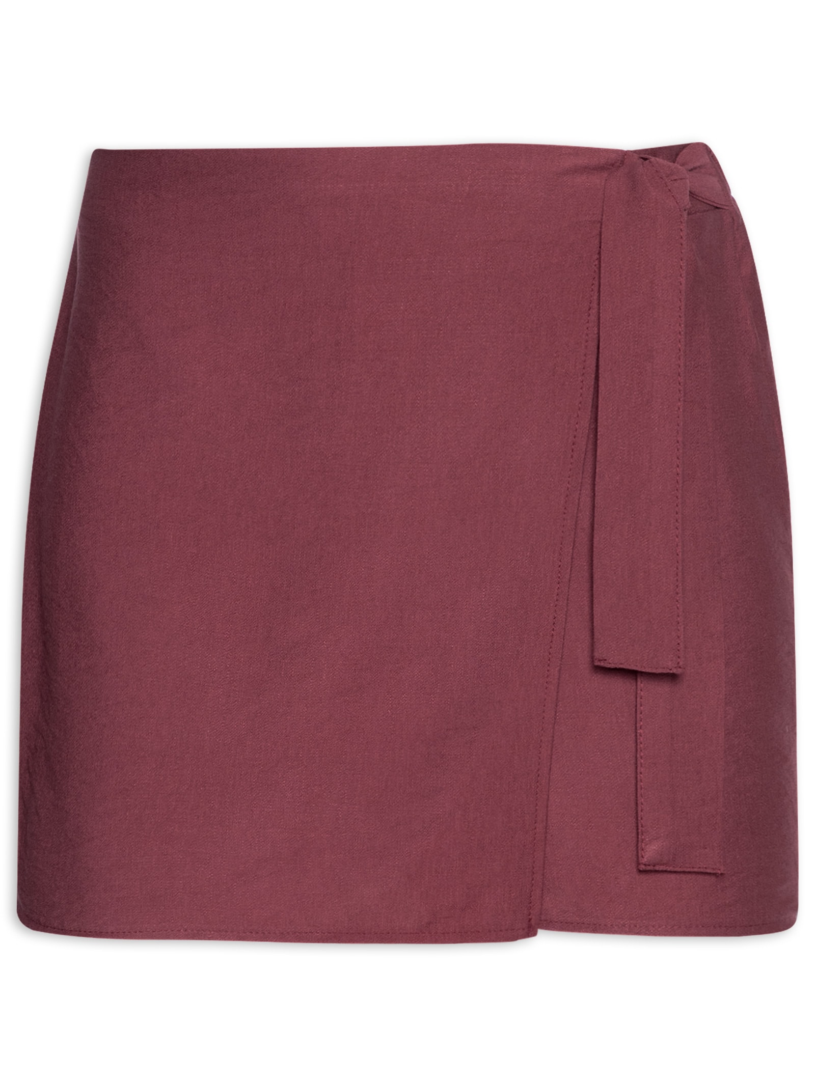 Short Saia Com Fecho De Amarração Vermelho Market 33