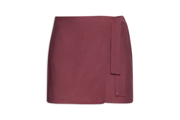 Short Saia Com Fecho De Amarração - Vermelho