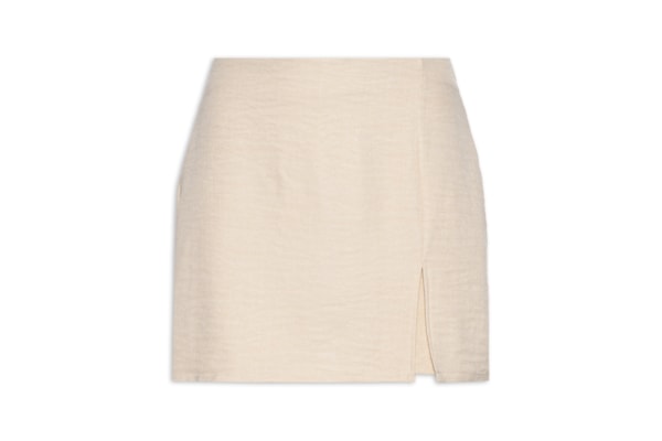 Short Saia com Fenda - Bege