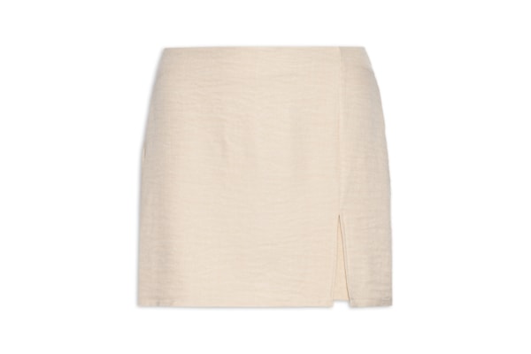 Short Saia com Fenda - Bege