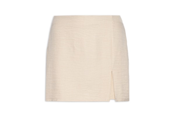 Short Saia com Fenda - Bege