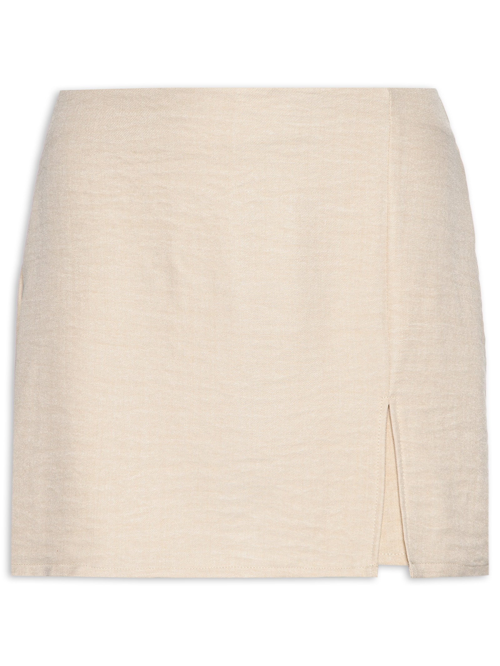 Short Saia com Fenda Bege Market 33