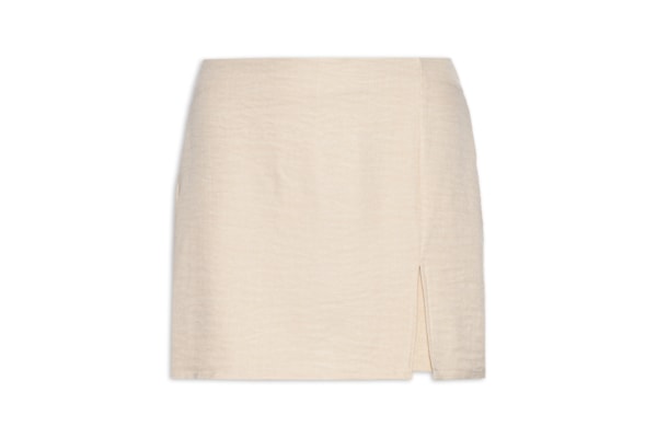 Short Saia com Fenda - Bege