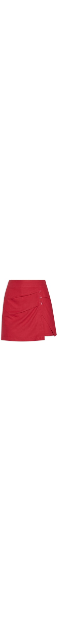 Short Saia Com Linho - Vermelho