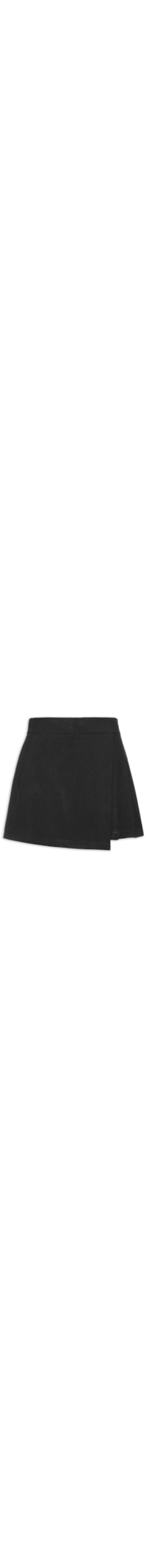 Short Saia Com Sobreposição - Preto