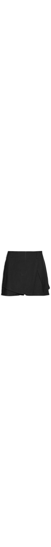 Short Saia com Sobreposição - Preto