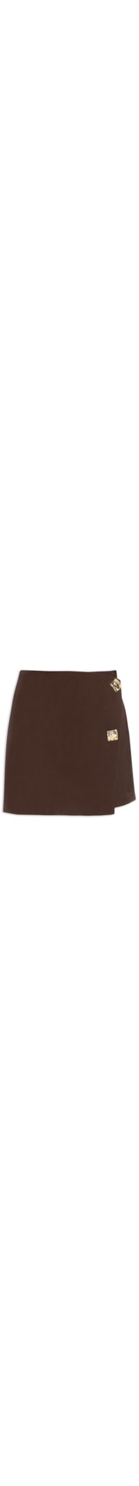 Short Saia Curta Transpassada - Marrom