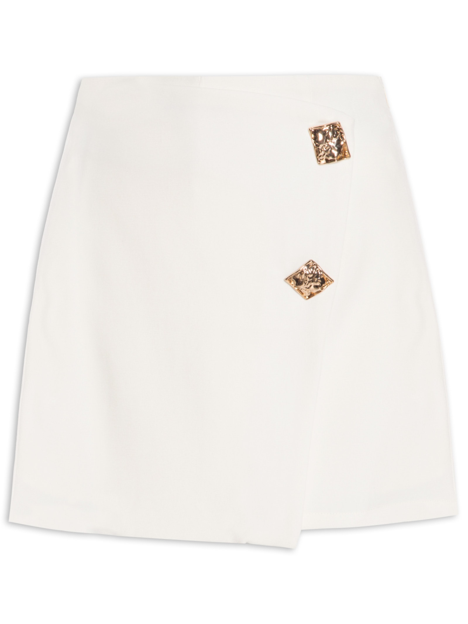 Short Saia Curta Transpassada Off White '2Essential