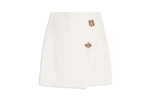 Short Saia Curta Transpassada - Off White