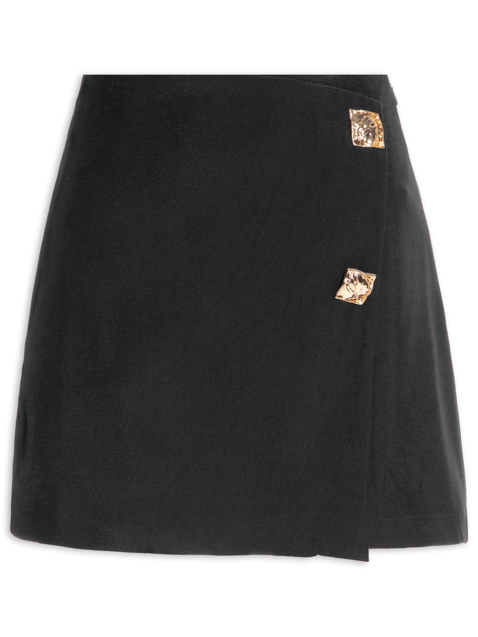 Short Saia Curta Transpassada Preto '2Essential