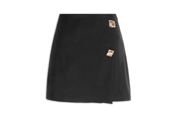 Short Saia Curta Transpassada - Preto