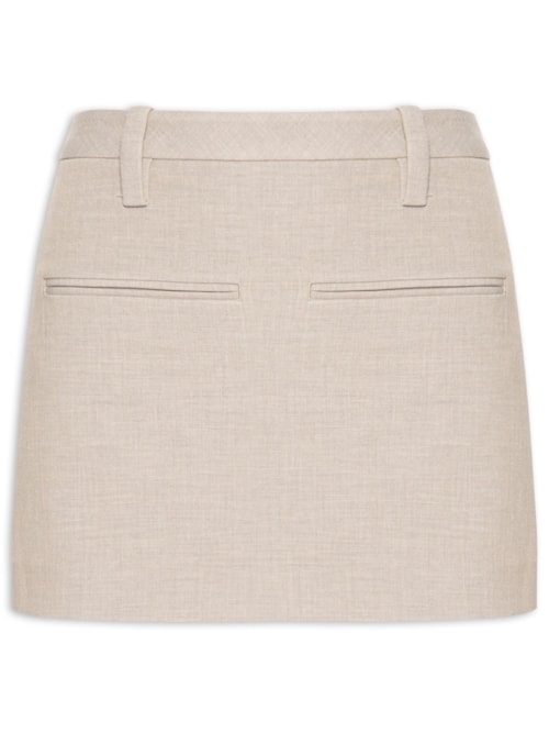 Short Saia Curto Com Bolso – Bege