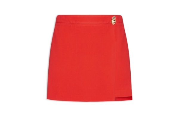 Short Saia Em Crepe - Vermelho