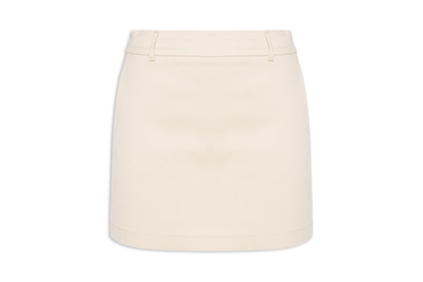 Short Saia Em Sarja - Bege