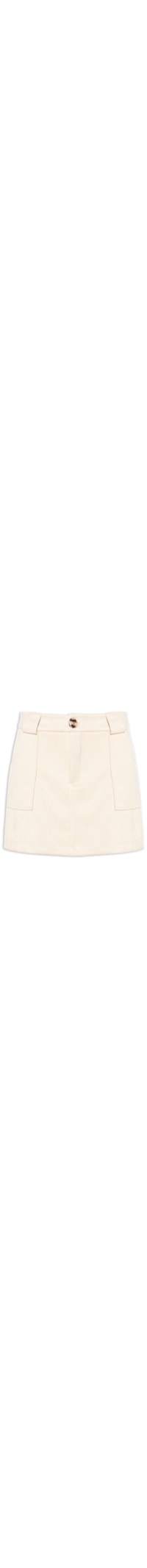 Short Saia em Suede com Bolsos – Bege