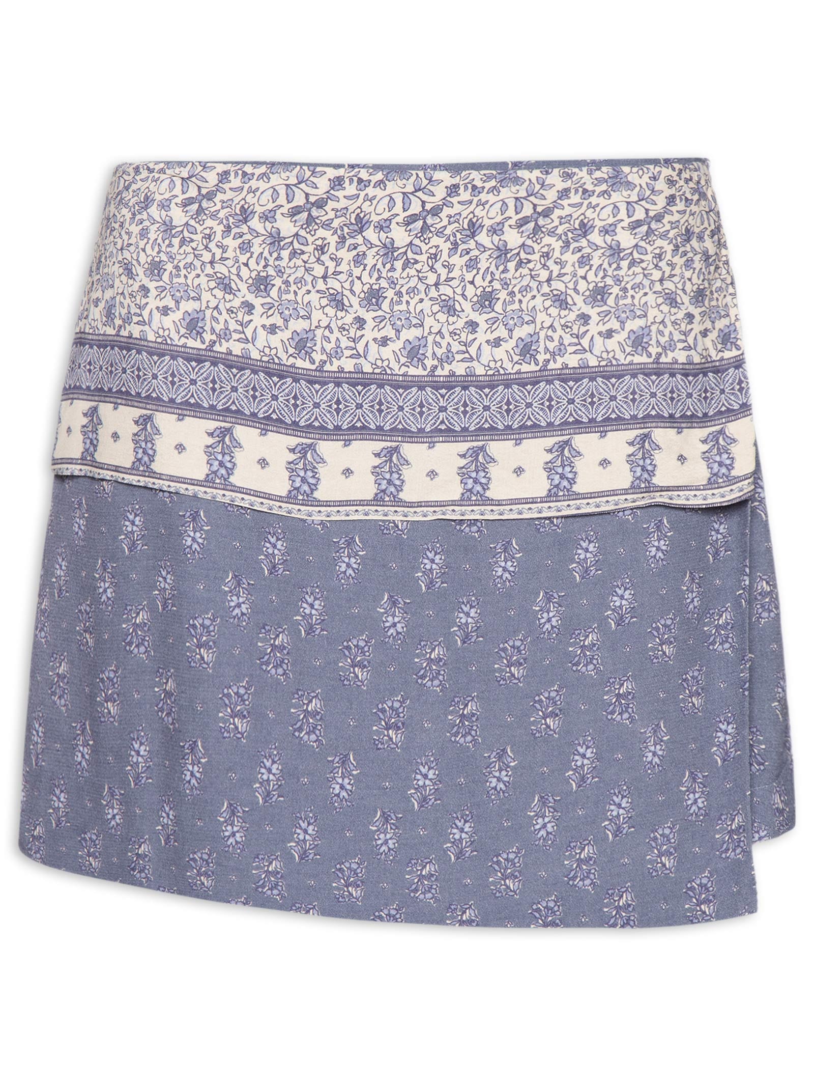 Short Saia Estampa Chilli C Azul Maria Filó